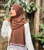 wrap my hijab faux georgette lace hijab light brown