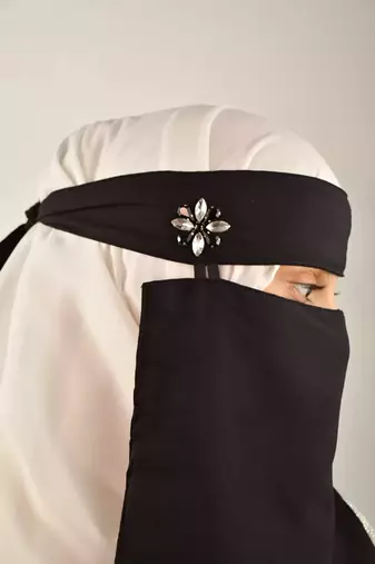 black rhinestone diamond naqab