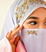 Lavender  partywear| wedding| bridal handwork hijab with naqab