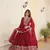 Maroon Color Designer Trending  Georgette Gown-Dupatta Collection With Sequins Embroidered Work