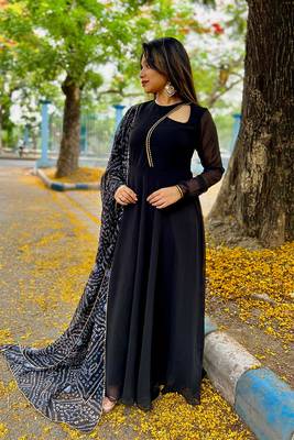 Onyx black anarkali 3