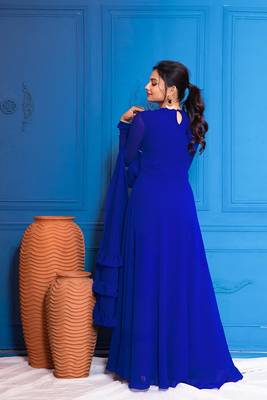 Royal blue overlapped anarkali 4