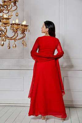 Ruby red angrakha suit set 3