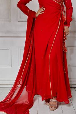 Ruby red angrakha suit set 5