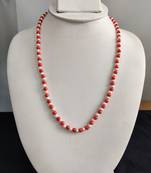 Taiwan coral with natural fresh water pearls necklace