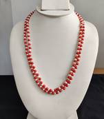 Taiwan coral with natural fresh water pearls necklace