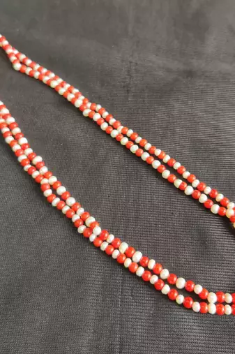 Taiwan coral with natural fresh water pearls necklace