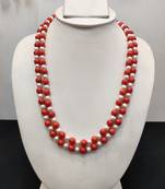 Taiwan coral with natural fresh water pearls necklace