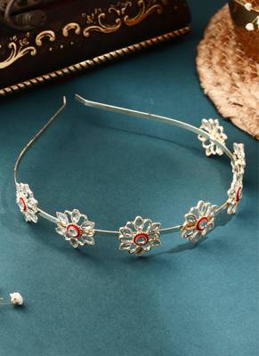 Multicolour Kundan Floral Hairband 3