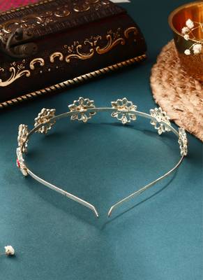 Multicolour Kundan Floral Hairband 4