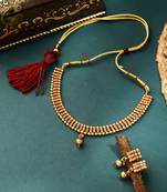 Golden Necklace Set With Matching Earrings