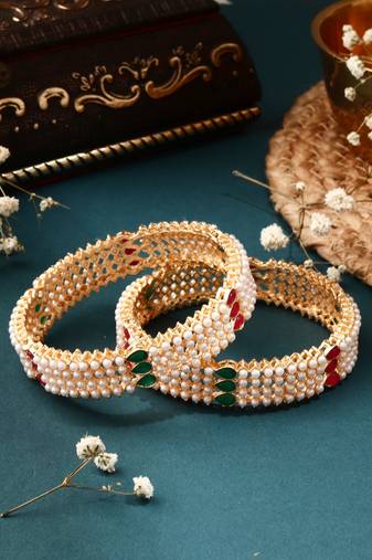 kundan Multicolor bangles and bracelets