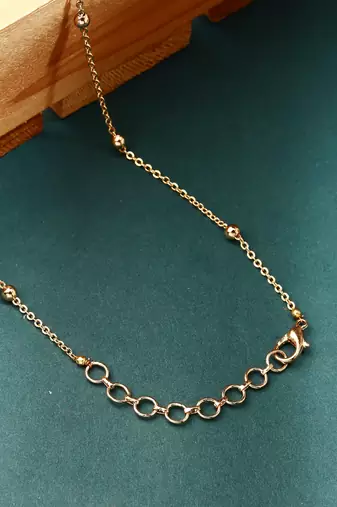 Delicate Black Bead Necklace with Transparent Circle Pendant