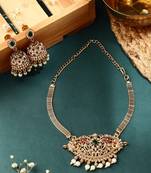Radiant Elegance Golden Pendant Necklace Set