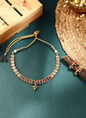 Traditional Jaipur Jadau Kundan Necklace Set 1