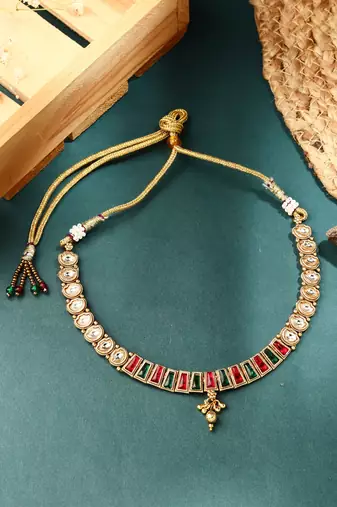 Traditional Jaipur Jadau Kundan Necklace Set