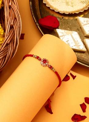 Red stone American Diamonds Rakhi 1