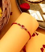 Red stone American Diamonds Rakhi