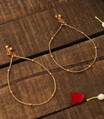 Gold Plated Simple with gold beads Anklets - Kerala Style