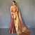 Dusty Kanjivaram Style of tissue silk zari weaving border Pallu saree with Blouse