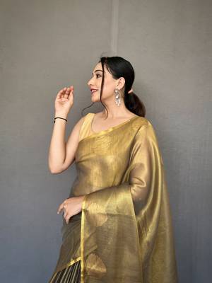 mehendi green tissue silk kanjivaram saree 3