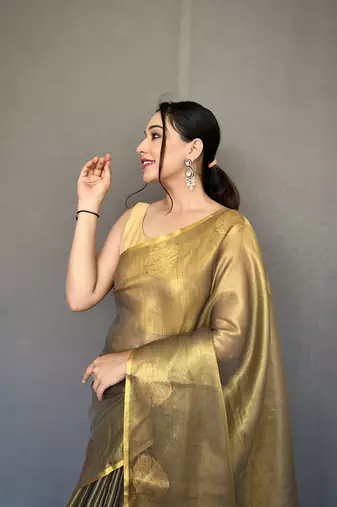 mehendi green tissue silk kanjivaram saree