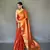 Oraange Kanjivaram Style of tissue silk zari weaving border Pallu saree with Blouse