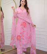 Pink colour beautiful floral printed ethnic classy salwar suit