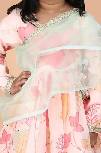 floral printed Anarkali with Dupatta