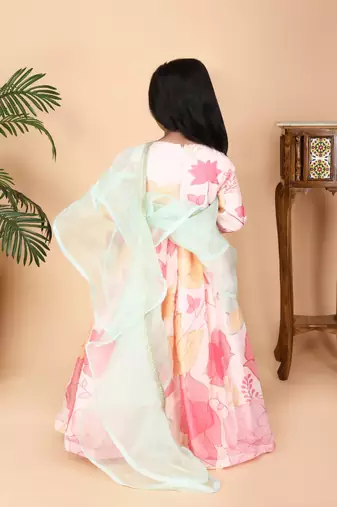 floral printed Anarkali with Dupatta