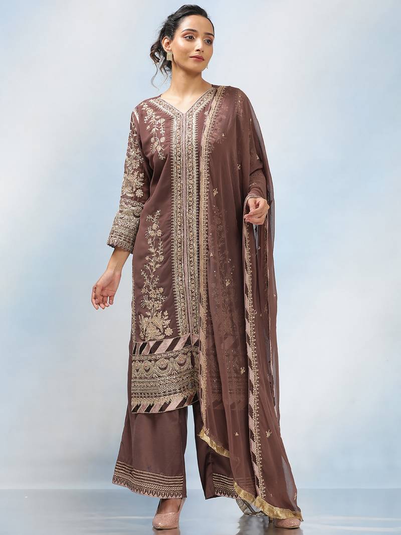 art silk dress material Embroidered art silk unstitched dress material - MAHALASA