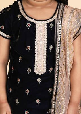 Blue kurti peach sharara 2