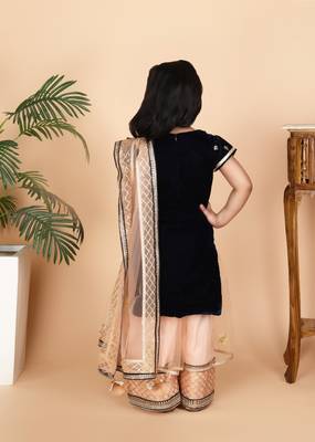 Blue kurti peach sharara 3