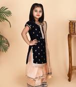 Blue kurti peach sharara
