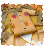 Handcrafted ethnic peach colour art silk salwar kameez for graceful floral designer looks in trendy style