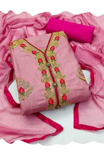Handcrafted ethnic pink colour faux cotton salwar kameez for graceful sohisticated looks in trendy style