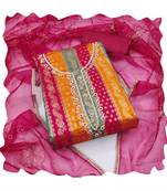 Handcrafted ethnic pink colour jacquard salwar kameez for graceful sohisticated looks in trendy style