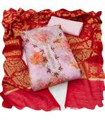 Handcrafted ethnic pink colour organza salwar kameez for graceful floral looks in girlish style