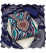 Handcrafted ethnic blue colour art silk salwar kameez for graceful rajasthani bandhani looks in festive style