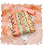 Handcrafted ethnic multi colour organza salwar kameez for graceful floral designer looks in girlish style