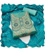 Handcrafted ethnic blue colour art silk salwar kameez for graceful wedding looks in trendy style
