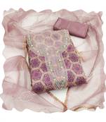 Handcrafted ethnic purple colour organza salwar kameez for graceful heavy partywear looks in style