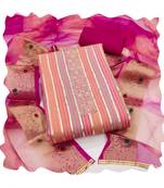 Handcrafted ethnic multi colour faux cotton salwar kameez for graceful heavy partywear looks in style