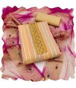 Handcrafted ethnic mustard colour faux cotton salwar kameez for graceful heavy partywear looks in designer style