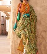 Light Green Handloom Tissue Printed Saree With Blouse