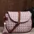 uno dusty pink & tan chevron quilted polyester sling bag