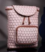 uno dusty pink geometric quilted polyester backpack