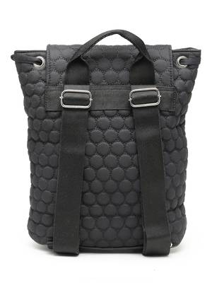 uno black geometric quilted polyester backpack 5