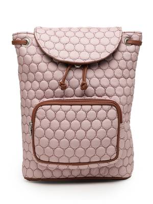 uno dusty pink geometric quilted polyester backpack 4