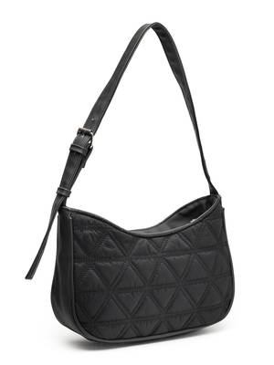uno black geometric quilted polyester shoulder bag 6